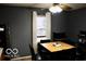Dining area with wood table and gray walls at 120 Hoss Rd, Indianapolis, IN 46217