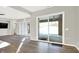 Spacious basement with sliding glass doors and hardwood floors at 201 S Mckinley St, North Salem, IN 46165