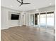 Finished basement with sliding glass doors leading to a patio at 201 S Mckinley St, North Salem, IN 46165