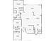 One-story floor plan with primary bedroom, two additional bedrooms, and an office at 201 S Mckinley St, North Salem, IN 46165