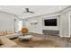 Spacious living room with neutral walls and modern furniture at 201 S Mckinley St, North Salem, IN 46165