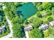 Aerial view of house and pond at 635 Terrace Dr, Zionsville, IN 46077
