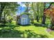 Yard with barn shed and garden area at 635 Terrace Dr, Zionsville, IN 46077