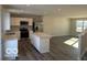 Modern kitchen featuring stainless steel appliances and an island at 7208 E Rising Sun N Cir, Camby, IN 46113