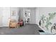 Playful hallway with animal themed wall decor, leading to bathroom at 1102 N Newman St, Indianapolis, IN 46201