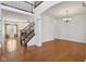 Foyer with stairs, hardwood floors and chandelier at 14928 Declaration Dr, Westfield, IN 46074