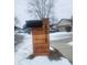 Modern wooden post mailbox with black mailbox at 6010 Sycamore Forge Ln, Indianapolis, IN 46254