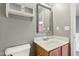 Bathroom with vanity, mirror, and medicine cabinet at 6350 W Chelmsford Dr, McCordsville, IN 46055