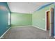 Spacious bedroom with gray carpet and two-toned walls at 6350 W Chelmsford Dr, McCordsville, IN 46055