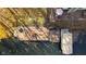 Aerial view of a lakefront property with a dock and boat slip at 7018 Drum Dr, Nineveh, IN 46164