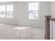 Living room featuring natural lighting, carpeted floors, and dark wood trim at 7164 Firestone Rd, Whitestown, IN 46052