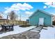 Spacious backyard with patio, shed, and a dining area at 2015 Columbia Ave, Indianapolis, IN 46202