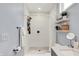 Clean bathroom with subway tile shower and new fixtures at 2015 Columbia Ave, Indianapolis, IN 46202