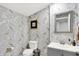 Stylish bathroom with koi fish wallpaper and modern vanity at 2015 Columbia Ave, Indianapolis, IN 46202