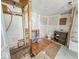 A bathroom undergoing renovation, showcasing new flooring and plumbing at 216 W 27Th St, Anderson, IN 46016