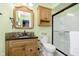 Updated bathroom with granite countertop and shower at 5060 Hawthorne Way # 11, Avon, IN 46123