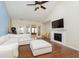 Spacious living room with vaulted ceiling, fireplace and sectional sofa at 5060 Hawthorne Way # 11, Avon, IN 46123