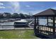 Community gazebo overlooks the boat dock and the waterway for relaxation and enjoyment at 8207 Shorewalk Dr, Indianapolis, IN 46236