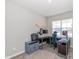 Home office featuring a large desk, two monitors, and great lighting at 8576 Jeff Cir, Brownsburg, IN 46112