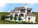 Expansive backyard features a sparkling pool, covered patio, outdoor seating and lush landscaping at 1461 Chatham Ridge Ct, Westfield, IN 46074