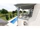 Second story view of the pool and outdoor seating at 1461 Chatham Ridge Ct, Westfield, IN 46074