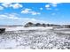 Snowy backyard, neighborhood view at 1655 N Blue Rd, Greenfield, IN 46140