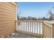 Private balcony overlooking a snow covered yard at 5152 Coppertree Ln, Avon, IN 46123