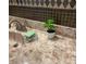 Bathroom vanity with granite countertop and decorative accents at 5420 Skyridge Dr, Indianapolis, IN 46250