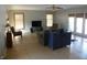 Spacious living room with tile floor and French doors at 5420 Skyridge Dr, Indianapolis, IN 46250