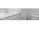 Simple bathroom with white vanity and toilet at 5751 Cr W 750 N, McCordsville, IN 46055