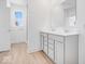 Bathroom with double vanity and a walk in shower at 5767 Cr W 750 N, McCordsville, IN 46055