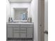 Clean bathroom with granite countertops and a double vanity at 18655 Moray St, Westfield, IN 46069