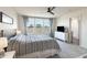 Main bedroom with ceiling fan, large windows and TV at 18655 Moray St, Westfield, IN 46069