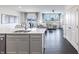 Open concept kitchen boasting a large island and stainless steel appliances at 18655 Moray St, Westfield, IN 46069