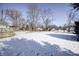 Large backyard with patchy snow and leaf-covered lawn at 233 S Routiers Ave, Indianapolis, IN 46219