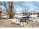 Spacious backyard with patio, trampoline, and playset at 3909 S Lasalle St, Indianapolis, IN 46237