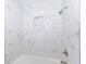 Clean bathroom with marble tile shower and bathtub at 7358 Benoit Dr, Indianapolis, IN 46214