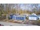 Aerial view of blue house with detached garage at 940 W 53Rd St, Indianapolis, IN 46208