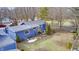 Aerial view of a charming blue house with a spacious backyard at 940 W 53Rd St, Indianapolis, IN 46208