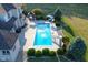 Spacious backyard with refreshing pool and patio area at 10100 Sanctuary Dr, Brownsburg, IN 46112