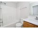 Bathroom featuring a bathtub, vanity and toilet at 12243 Carriage Stone Dr, Fishers, IN 46037