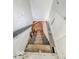 Stairs leading down to the unfinished basement at 1307 W Congress Ave, Indianapolis, IN 46208