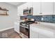 Kitchen featuring stainless steel appliances, sleek white cabinets, and modern backsplash at 17317 Hamby Ave, Noblesville, IN 46062