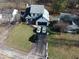 An aerial view showcasing the home's exterior and landscaping at 333 S 4Th St, Zionsville, IN 46077