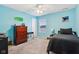 Bedroom with twin bed, dresser and ceiling fan at 373 Brianne Ln, Danville, IN 46122