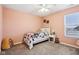 Bedroom with twin bed, ceiling fan and carpet at 373 Brianne Ln, Danville, IN 46122