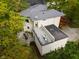 Aerial view of house showcasing a large deck and patio area at 7812 Preservation Dr, Indianapolis, IN 46278