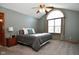 Main bedroom with ceiling fan and large window at 861 Stardust Ct, Franklin, IN 46131