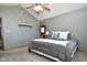 Main bedroom with high ceiling and grey walls at 861 Stardust Ct, Franklin, IN 46131
