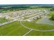 Aerial view of the new home community with ponds and green spaces at 8703 Duncan St, Fortville, IN 46040